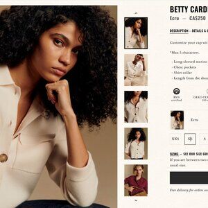 Sezane Betty merino wool Cardigan ecru